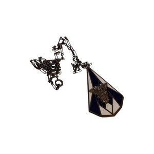 Vintage 1931 U.S. Naval Academy Sterling Pendant – Battleship Enamel Necklace